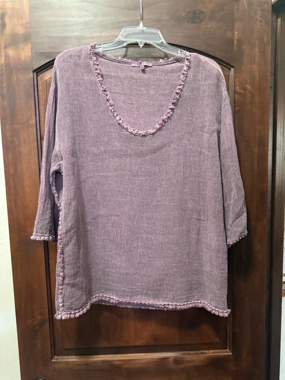 Tempo Paris Mauve Scoop Neck Textured Tunic